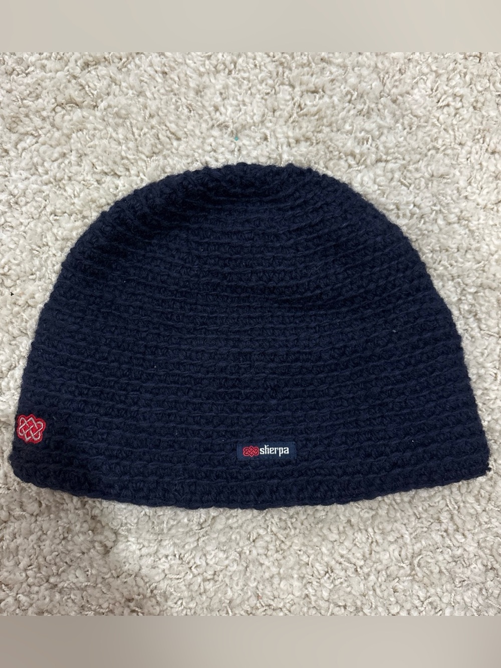 Sherpa Adventure Gear 100% Lamb’s Wool One Size Unisex Navy Blue Knit Beanie Hat